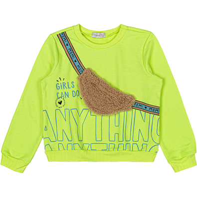 Blusa Infantil Feminino Neon Com Pochete