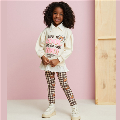 Conjunto Infantil Feminino Casaco e Legging Cool