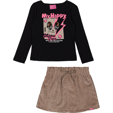 Conjunto Infantil Feminino Com Saia