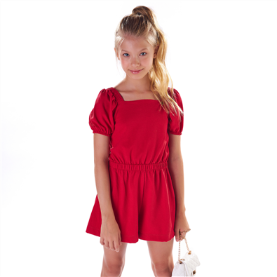 Macaquinho Infantil Feminino Vermelho