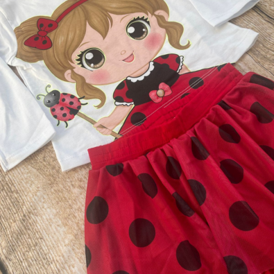 Pijama Infantil Feminino de Inverno Joaninha