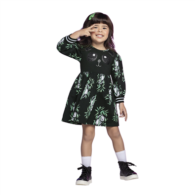 Vestido Infantil Feminino Manga Longa