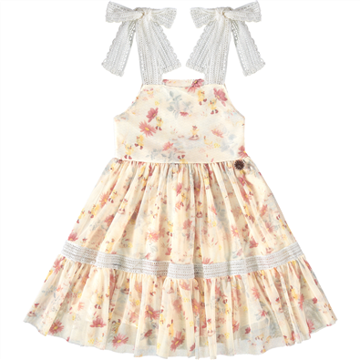 Vestido Infantil Feminino Tule Estampado